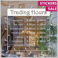Trading Hours Shop Front Business Sign
