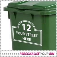 House Number & Street Name Wheelie Rubbish Bin Decal